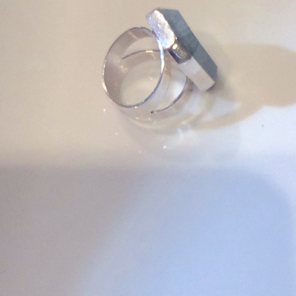 Jay King Contemporary Geometric Sterling Silver & Aquamarine Ring! - Picture 4 of 11